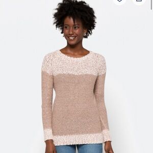 FATE Clairina Textured Sweater Women's Beige and Cream Sweater